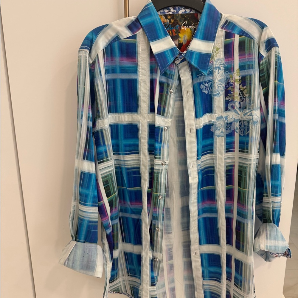 Robert Graham Blue Plaid Button-Up Shirt